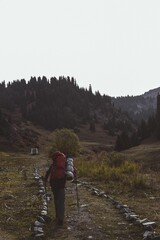 hiking in the mountains