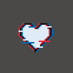 Fototapeta premium Heart glitch effect vector illustration in pixel art