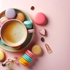 cup of tea with macaroons