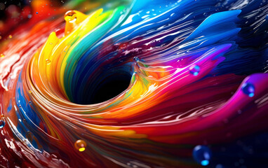 Surreal Color Swirl - Liquid Macro Art - made with Generative AI