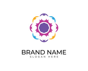 Abstract business flower logo template design 