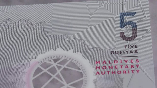 5 Maldives rufiyaa MVR national currency legal tender bill central bank 3