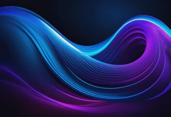 Obraz premium Grainy abstract futuristic dark background of smooth curves 