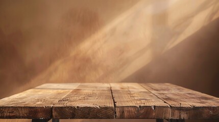 A wooden table , Pale A light brown background