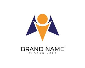 Abstract people human logo template design 