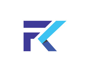 Abstract letter fk logo template design vector