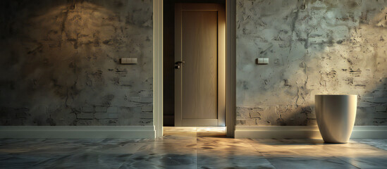 door to the sky, A image of a pocket door concealed within the wall, maximizing floor space and...
