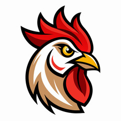 Rooster head logo vector illustration 