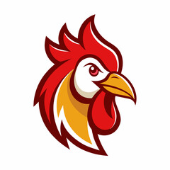 Rooster head logo vector illustration 