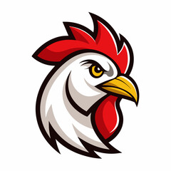 Rooster head logo vector illustration 