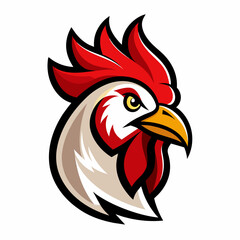 Rooster head logo vector illustration 