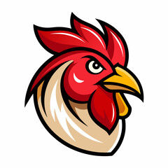 Rooster head logo vector illustration 