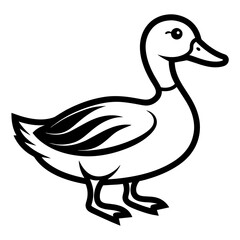 A Duck silhouette on white background 