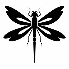 Guinea dragonfly vector silhouette 