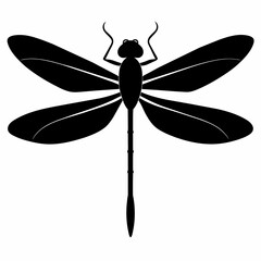 Guinea dragonfly vector silhouette 