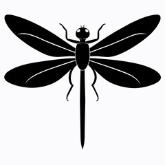 Guinea dragonfly vector silhouette 
