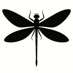 Guinea dragonfly vector silhouette 