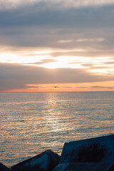 sunrise on the beach barcelona spain