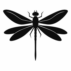 Guinea dragonfly vector silhouette 