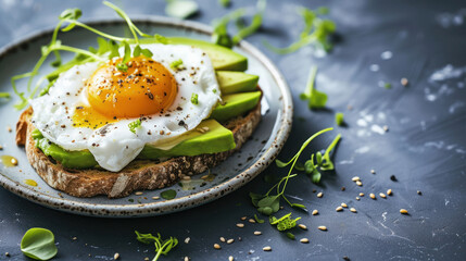 poached egg on sourdough bread