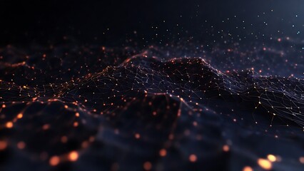 Data technology background. Abstract background. Connecting dots and lines on dark background. 3D rendering, network and technology background
