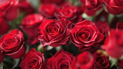 A beautiful arrangement of crimson roses