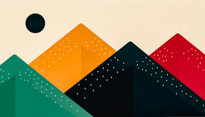 Paysage de montagne minimaliste - obrazy, fototapety, plakaty