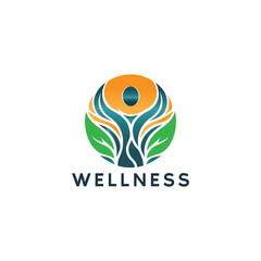 wellness logo. yoga logo. Wellness and healthy .natural health wellness fitness and yoga logo design .Human health logo design . Leaf Wellness Logo. spiritual logo