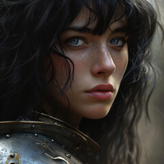  Warrior's Gaze: Portrait of Strength and Resolve