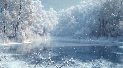 Mystical Winter Wonderland: Silver-clad Fantasy Landscape
