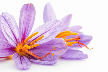 Naklejka premium saffron and saffron flower on white background