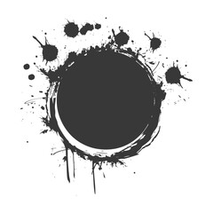 Silhouette circle coffee stain black color only