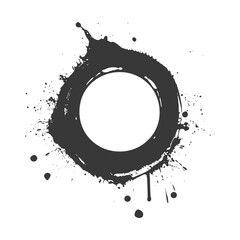 Silhouette circle coffee stain black color only