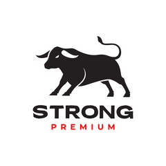 bull mascot flat modern simple logo design vector
