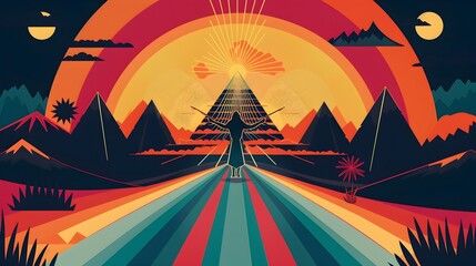 Vintage Travel Poster Inspires of Primal Cultures