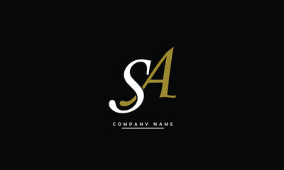 Fototapeta premium SA, AS, S, A Abstract Letters Logo Monogram