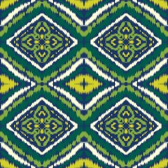 Seamless Ikat ethnic traditional Textile pattern geometric abstract folklore ornament Tribal ethnic illustration background design for print, clothing, scarf