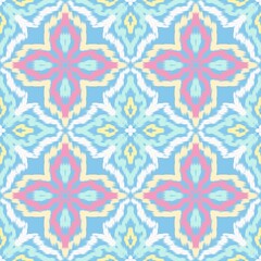 Seamless Ikat ethnic traditional Textile pattern geometric abstract folklore ornament Tribal ethnic illustration background design for print, clothing, scarf