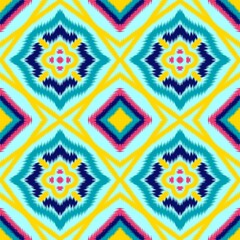 Seamless Ikat ethnic traditional pattern geometric abstract folklore ornament Tribal ethnic...
