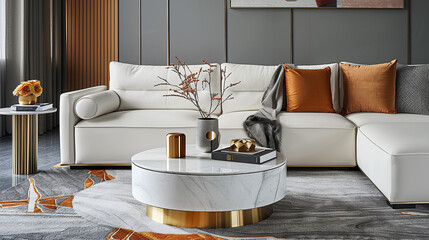 Modern living room with sofa