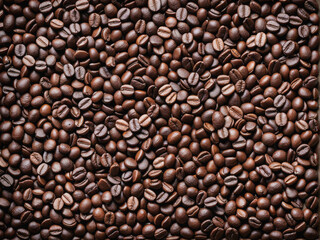 Coffee Craving: Aromatic Bean Backdrop. Roasted Coffee Beans in a Textured Symphony. generative AI