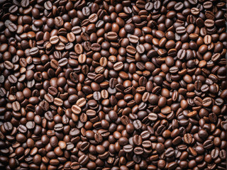 Obraz premium Coffee Craving: Aromatic Bean Backdrop. Roasted Coffee Beans in a Textured Symphony. generative AI