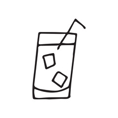 cocktail. drink. drink. alcohol bar. beach bar. doodle drawing. Doodle. vector. on a colored background.black and white. sweet. ice. chilled. the fever is quenching.