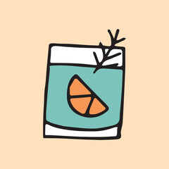 Fototapeta premium cocktail. drink. drink. alcohol bar. beach bar. color doodle drawing. Doodle. vector. on a colored background. beautiful colors. sweet. ice. chilled. the fever is quenching.