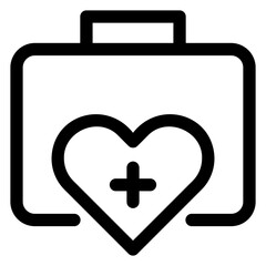 Obraz premium medic kit line icon isolated on white background