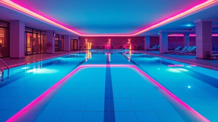 Swimming Pools Summer Vibes: A photo capturing the summer vibes of an empty swimming pool