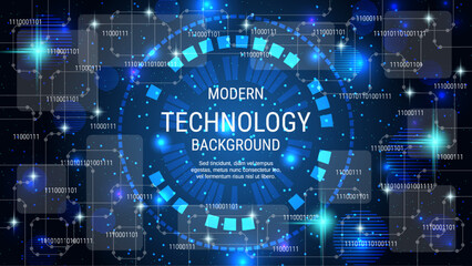 Modern technology style vector background. Design for presentation, slideshow, landing page, flyer, banner, card, booklet