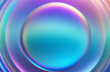 Holographic silk background, circles iridescent gradient background
