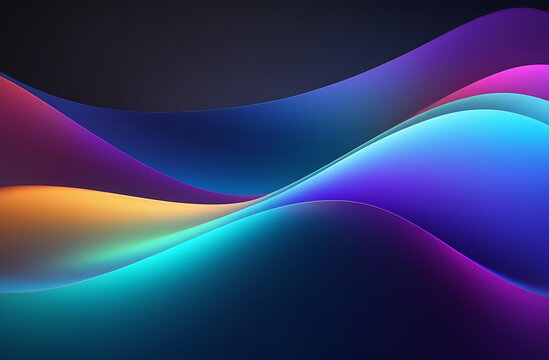 Background abstract clowing background with multicolored blurred gradients moving on dark