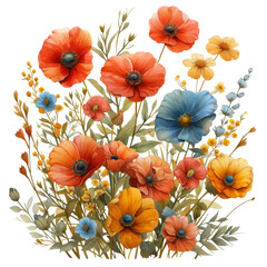 Set watercolor elements of pink roses; collection garden flowers; leaves; branches. Botanic Wedding floral design. Collection of greenery leaf plant forest herbs tropical leaves.